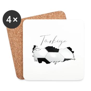 Turquie Türkiye Carte encadrée Real Football TR - Dessous de verre (lot de 4) - blanc - Devant