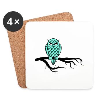 Nightowl 01 - Coasters (set of 4) - white - Front