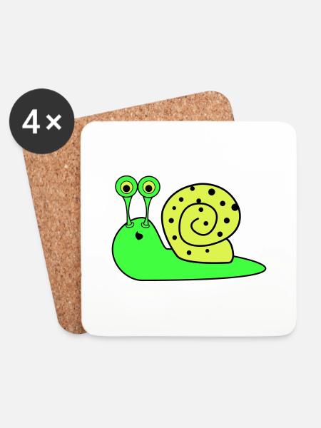 schnecke funny - Untersetzer (4er-Set) - Weiß