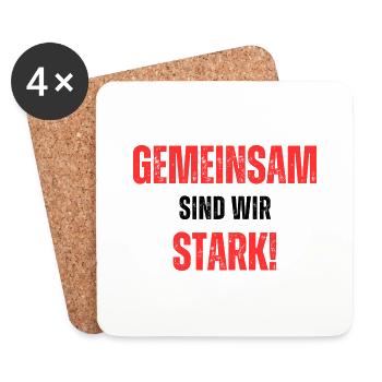 Gemeinsam sind wir stark! - Untersetzer (4er-Set) - Weiß - Vorne