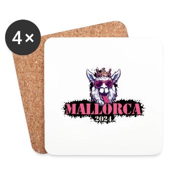 Mallorca 2024 Alpaga - Dessous de verre (lot de 4) - blanc - Devant