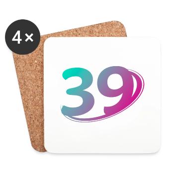 Number 39 multicolor - Coasters (set of 4) - white - Front