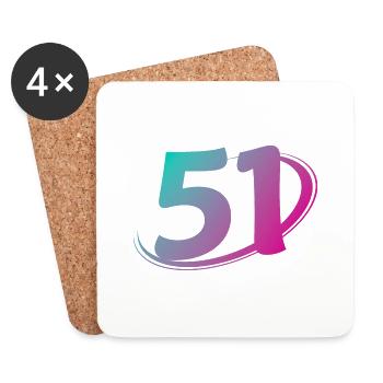 Number 51 multicolor - Coasters (set of 4) - white - Front