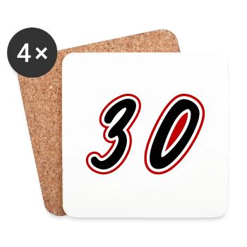 30 Number symbol - Coasters (set of 4) - white - Front