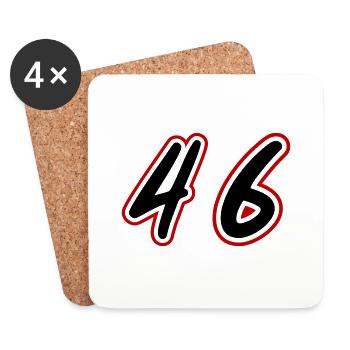 46 Symbole numérique - Dessous de verre (lot de 4) - blanc - Devant