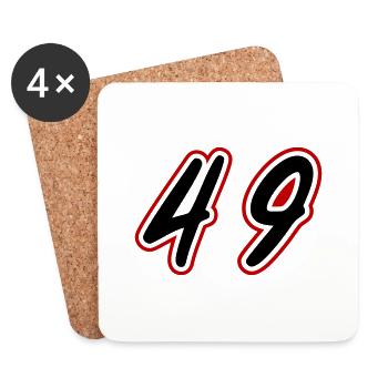 49 Zahl symbol - Untersetzer (4er-Set) - Weiß - Vorne