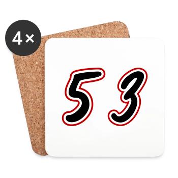 53 Zahl Symbol - Untersetzer (4er-Set) - Weiß - Vorne