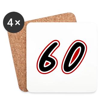 60 Number Symbol - Coasters (set of 4) - white - Front