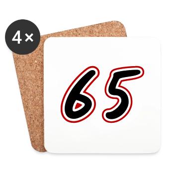 65 Number Symbol - Coasters (set of 4) - white - Front