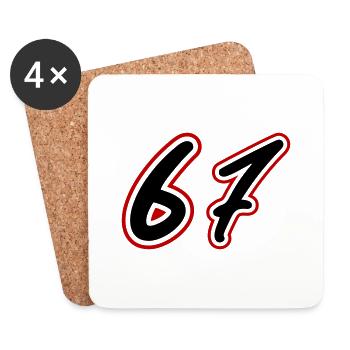 67 Number Symbol - Coasters (set of 4) - white - Front