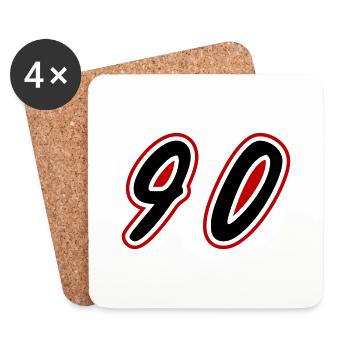 90 Zahl Symbol - Untersetzer (4er-Set) - Weiß - Vorne