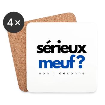 Serious girl? no I'm kidding - Coasters (set of 4) - white - Front