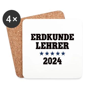 Erdkunde Lehrer 2024 Beruf Studium Lehramt Student - Untersetzer (4er-Set) - Weiß - Vorne