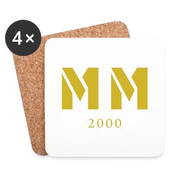 Roman numeral year of birth Made in 2000 - Coasters (set of 4) - white - Front
