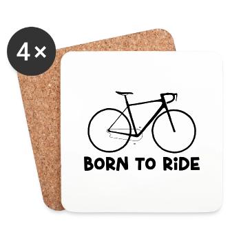Né pour faire du vélo ! - Dessous de verre (lot de 4) - blanc - Devant