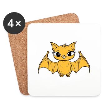 Halloween Bat Bats Kids Child - Coasters (set of 4) - white - Front