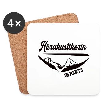 Hörakustikerin in Rente Rentenbeginn Hörakustik - Untersetzer (4er-Set) - Weiß - Vorne