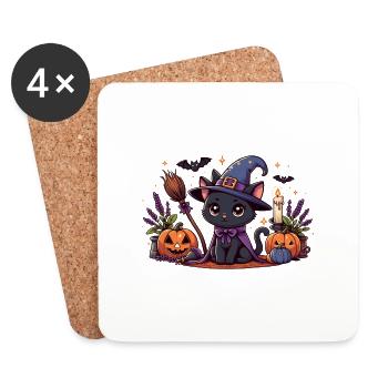 Spooky kitty Halloween 2 - Coasters (set of 4) - white - Front