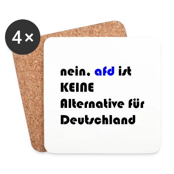 nein, afd ist keine alternative für deutschland - Untersetzer (4er-Set) - Weiß - Vorne