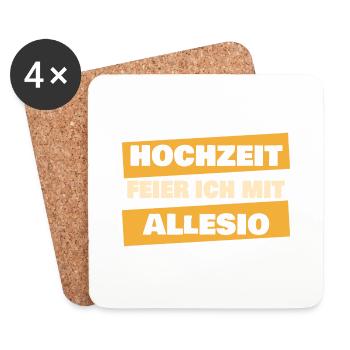 Geschenk für Allesio - Untersetzer (4er-Set) - Weiß - Vorne