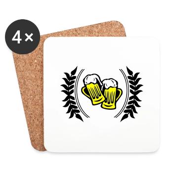 Icône de la bière - Dessous de verre (lot de 4) - blanc - Devant