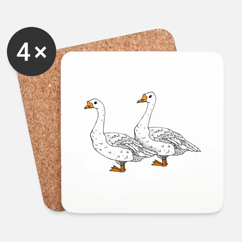 Geese - Coasters (set of 4) - white