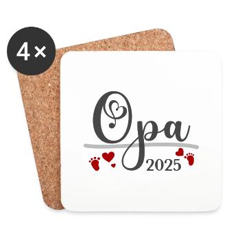 Opa 2025 - Untersetzer (4er-Set) - Weiß - Vorne
