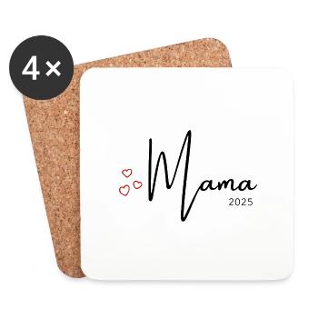 Mama 2025 - Untersetzer (4er-Set) - Weiß - Vorne