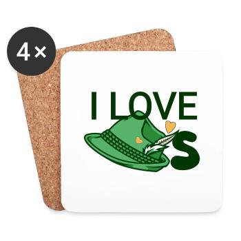 J’adore les chapeaux - Dessous de verre (lot de 4) - blanc - Devant