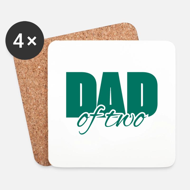 Dad ofTwo - Untersetzer (4er-Set) - Weiß