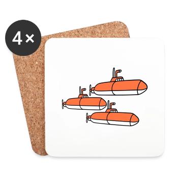 3 Submarines Fleet Three Squadrons Group Team Crew - Coasters (set of 4) - white - Front