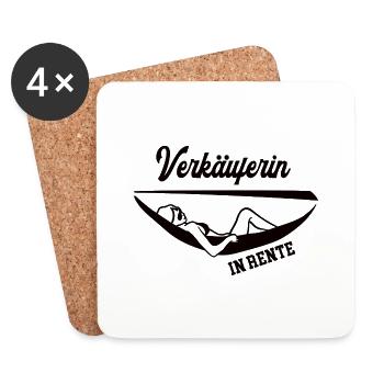 Verkäuferin in Rente Rentenbeginn Verkauf Beruf - Untersetzer (4er-Set) - Weiß - Vorne