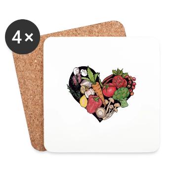 I love veggies! - Untersetzer (4er-Set) - Weiß - Vorne