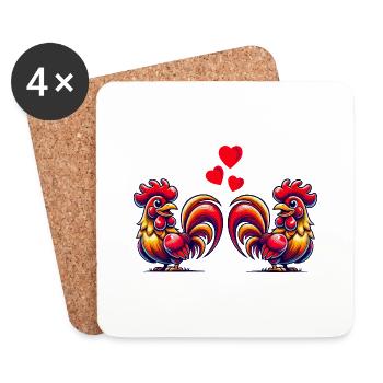 Love - Coasters (set of 4) - white - Front