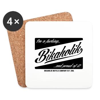 F* Bikaholik - Untersetzer (4er-Set) - Weiß - Vorne