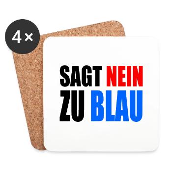 Say no to blue - AfD - Coasters (set of 4) - white - Front