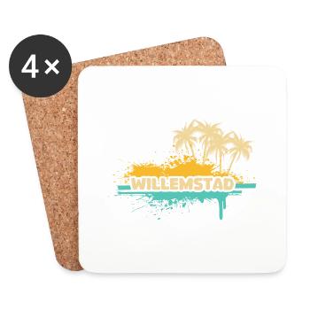Willemstad comme jour férié - Dessous de verre (lot de 4) - blanc - Devant