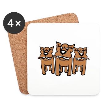 3 Nasty Dogs Team Trois amis Crew - Dessous de verre (lot de 4) - blanc - Devant