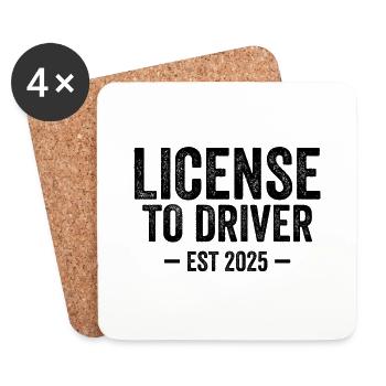 New Driver 2025 Teen Boys Male Driver License - Coasters (set of 4) - white - Front