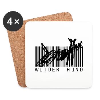 Wuider Hund Hundemotiv - Untersetzer (4er-Set) - Weiß - Vorne