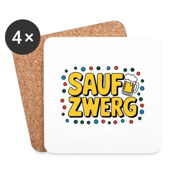 Saufzwerg - Fête Carnaval Carnaval - Dessous de verre (lot de 4) - blanc - Devant