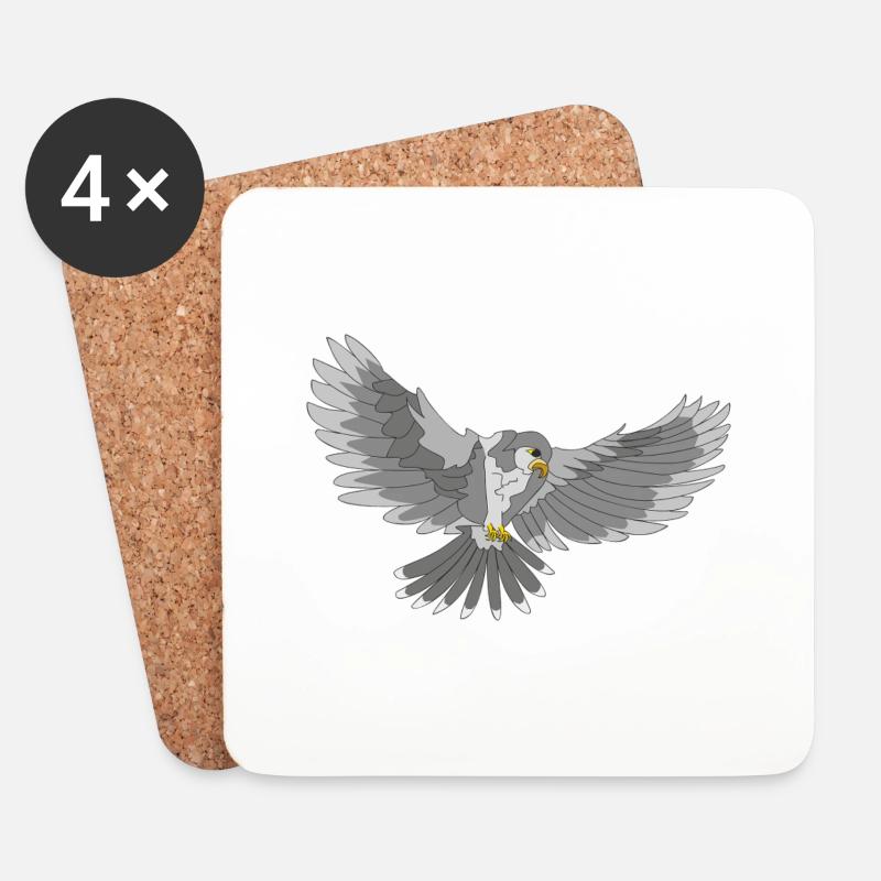 Greifvogel - Untersetzer (4er-Set) - Weiß