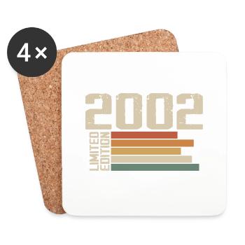 2002 Jahrgang - Retro 2002 Geburtstagsgeschenk 2002 - Untersetzer (4er-Set) - Weiß - Vorne