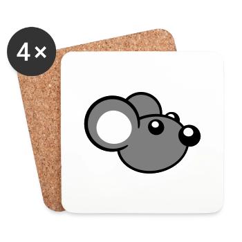 Maus Mäuschen Süße Kleine Ratte Nager Freundlich - Untersetzer (4er-Set) - Weiß - Vorne