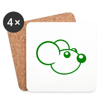 Mouse Mouse Cute Little Rat Rodent Friendly - Coasters (set of 4) - white - Front