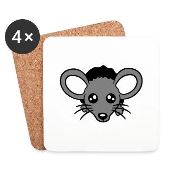 Trou de souris Trou de souris Trou de souris Peeps Mignon Drôle Bande dessinée - Dessous de verre (lot de 4) - blanc - Devant