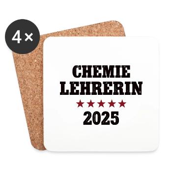 Chemie Lehrerin 2025 Beruf Studium Chemikerin - Untersetzer (4er-Set) - Weiß - Vorne