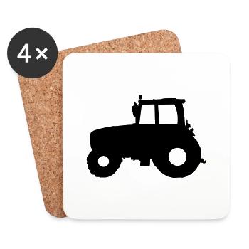 Traktor Trecker - Untersetzer (4er-Set) - Weiß - Vorne