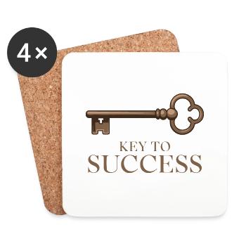 KEY TO SUCCESS - Coasters (set of 4) - white - Front