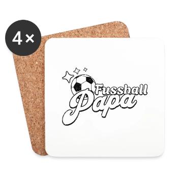 Cooles Fussball Papa Design für echt Fußball Fans - Untersetzer (4er-Set) - Weiß - Vorne